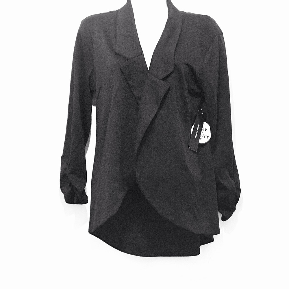 Moa Moa Women’s High Low Blazer Black Young Contemporary Day to Night Si…